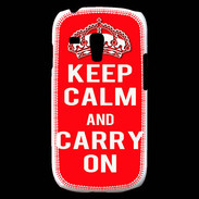 Coque Samsung Galaxy S3 Mini Keep Calm Carry on Rouge