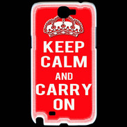 Coque Samsung Galaxy Note 2 Keep Calm Carry on Rouge