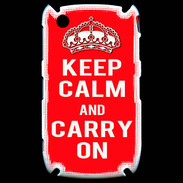 Coque Blackberry 8520 Keep Calm Carry on Rouge