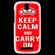 Coque HTC One SV Keep Calm Carry on Rouge