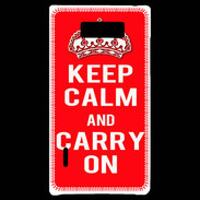 Coque LG Optimus L7 Keep Calm Carry on Rouge