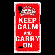 Coque LG Optimus L9 Keep Calm Carry on Rouge