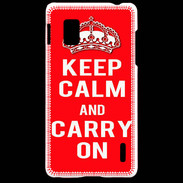 Coque LG Optimus G Keep Calm Carry on Rouge