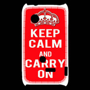 Coque Sony Xperia Typo Keep Calm Carry on Rouge