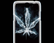 Coque Samsung Galaxy Note 2 Feuille de cannabis en fumée