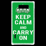 Coque LG Optimus L7 Keep Calm Carry on Vert