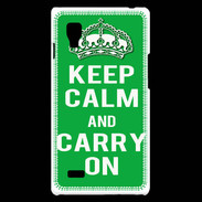 Coque LG Optimus L9 Keep Calm Carry on Vert