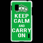 Coque LG Optimus G Keep Calm Carry on Vert