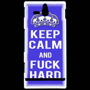 Coque Sony Xperia U Keep Calm Fuck hard bleu