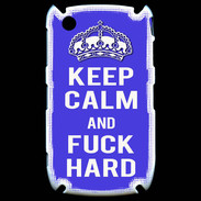 Coque Blackberry 8520 Keep Calm Fuck hard bleu