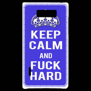 Coque LG Optimus L7 Keep Calm Fuck hard bleu