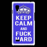 Coque LG Optimus L9 Keep Calm Fuck hard bleu
