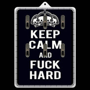 Porte clés Keep Calm Fuck hard Noir