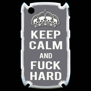 Coque Blackberry 8520 Keep calm Fuck hard Gris