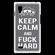 Coque LG Optimus L9 Keep calm Fuck hard Gris
