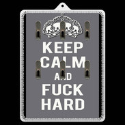 Porte clés Keep calm Fuck hard Gris