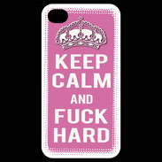 Coque iPhone 4 / iPhone 4S Keep Calm Fuck hard Rose