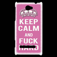 Coque HTC Windows Phone 8S Keep Calm Fuck hard Rose
