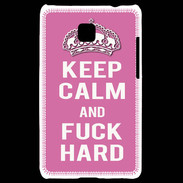 Coque LG Optimus L3 II Keep Calm Fuck hard Rose