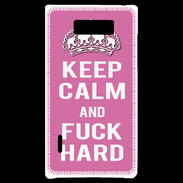 Coque LG Optimus L7 Keep Calm Fuck hard Rose