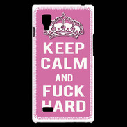 Coque LG Optimus L9 Keep Calm Fuck hard Rose