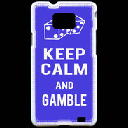 Coque Samsung Galaxy S2 Keep Calm Gamble Bleu