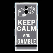 Coque Sony Xperia P Keep Calm Gamble Gris