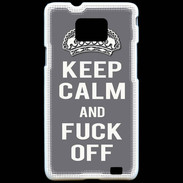 Coque Samsung Galaxy S2 Keep Calm Fuck Off Gris
