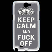 Coque Samsung Galaxy Note 2 Keep Calm Fuck Off Gris