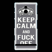 Coque Sony Xperia P Keep Calm Fuck Off Gris