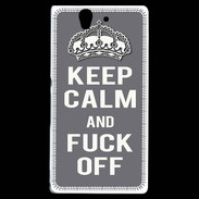 Coque Sony Xperia Z Keep Calm Fuck Off Gris