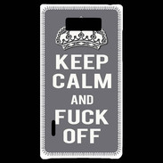 Coque LG Optimus L7 Keep Calm Fuck Off Gris