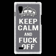 Coque LG Optimus L9 Keep Calm Fuck Off Gris