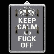 Porte clés Keep Calm Fuck Off Gris