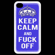 Coque iPhone 4 / iPhone 4S Keep Calm Fuck off bleu