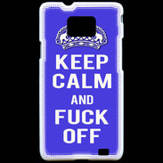 Coque Samsung Galaxy S2 Keep Calm Fuck off bleu