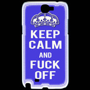 Coque Samsung Galaxy Note 2 Keep Calm Fuck off bleu