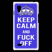 Coque LG Optimus L9 Keep Calm Fuck off bleu