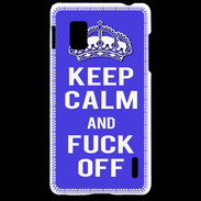 Coque LG Optimus G Keep Calm Fuck off bleu