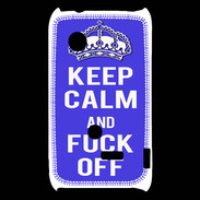 Coque Sony Xperia Typo Keep Calm Fuck off bleu