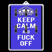Porte clés Keep Calm Fuck off bleu