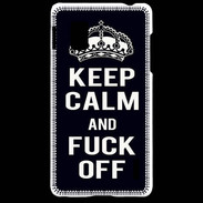 Coque LG Optimus G Keep Callm Fuck Off Noir