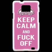 Coque Samsung Galaxy S2 Keep Calm Fuck Off Rose