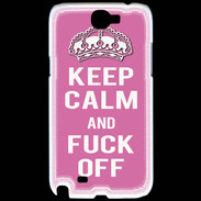 Coque Samsung Galaxy Note 2 Keep Calm Fuck Off Rose