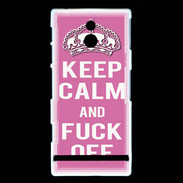 Coque Sony Xperia P Keep Calm Fuck Off Rose
