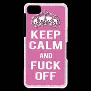 Coque Blackberry Z10 Keep Calm Fuck Off Rose