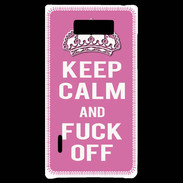 Coque LG Optimus L7 Keep Calm Fuck Off Rose