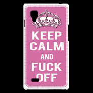 Coque LG Optimus L9 Keep Calm Fuck Off Rose