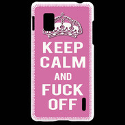 Coque LG Optimus G Keep Calm Fuck Off Rose