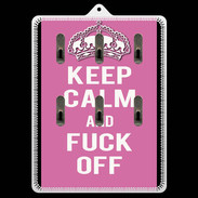 Porte clés Keep Calm Fuck Off Rose